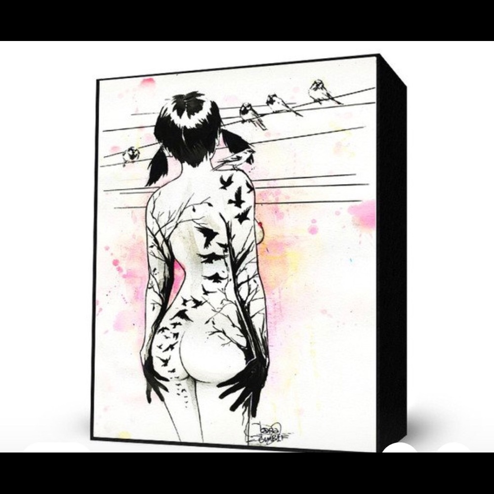 Lora Zombie “Tatoo Girl” 14x12x2 art